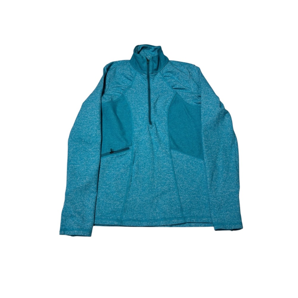 Athleta Teal Heathered Quarter Zip‎ Pullover Fleece Athletic Top XS